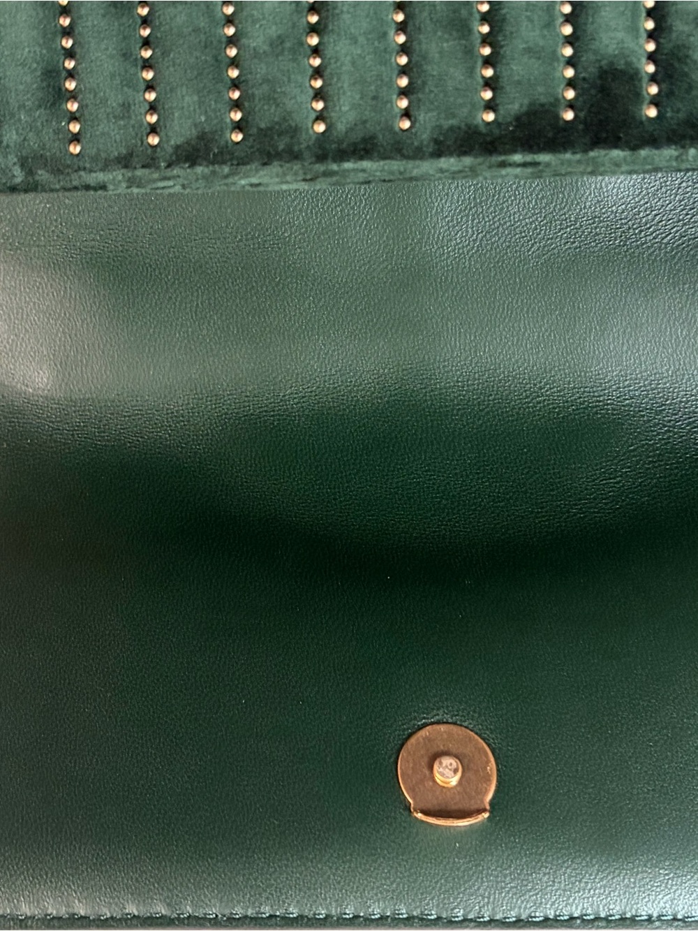 Tory Burch mini Studded Velvet Shoulder Bag with Gold Chain - Picture 7 of 9